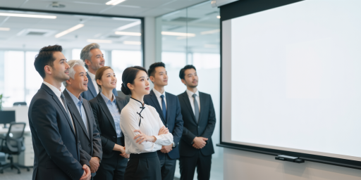 Employee training activity photo, professional team learning new technology, improving service quality, team building